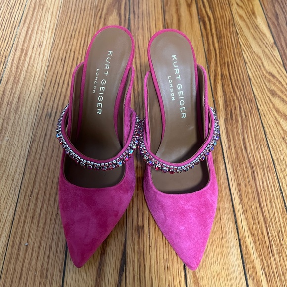 Kurt Geiger Duke Heeled Mule - Pink Suede - Picture 11 of 16